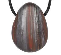 Lebensquelle Plus Pendentif goutte rare avec cordon en coton | Offre groupée collier en pierre naturelle | Pierre précieuse véritable | Goutte en pierre roulée percée (Fer de tigre)