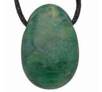 Lebensquelle Plus Pendentif goutte rare avec cordon en coton | Offre groupée collier en pierre naturelle | Pierre précieuse véritable | Goutte en pierre roulée percée (Prase)