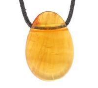 Lebensquelle Plus Pendentif goutte rare avec cordon en coton | Offre groupée collier en pierre naturelle | Pierre précieuse véritable | Goutte en pierre roulée percée (Fluorite jaune)