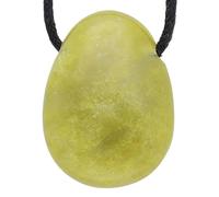 Lebensquelle Plus Pendentif goutte rare avec cordon en coton | Offre groupée collier en pierre naturelle | Pierre précieuse véritable | Goutte en pierre roulée percée (Lizardite)
