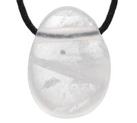 Lebensquelle Plus Pendentif goutte rare avec cordon en coton | Offre groupée collier en pierre naturelle | Pierre précieuse véritable | Goutte en pierre roulée percée (Girasol)