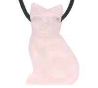 Lebensquelle Plus Pendentif pour Chat en Quartz Rose percé avec Bracelet en Cuir