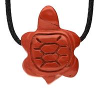 Lebensquelle Plus Pendentif tortue | Pendentif animal en pierre précieuse | Pendentif percé avec cordon en coton, 2,5 x 2 cm, Gemme, Pierre précieuse.