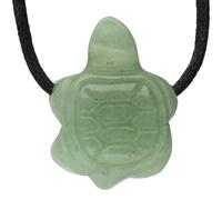 Lebensquelle Plus Pendentif tortue | Pendentif animal en pierre précieuse | Pendentif percé avec cordon en coton, 2,5 x 2 cm, Gemme, Pierre précieuse.