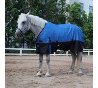 Leberna Chemise de pluie pour cheval 600D sans remplissage, imperméable, léger, respirant, col complet, standard (bleu roi/noir, 1,8 m)