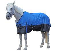 Leberna Chemise de pluie pour cheval 600D sans remplissage, imperméable, léger, respirant, col complet, standard (bleu roi/noir, 1,8 m)