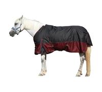 Leberna Couverture d'extérieur pour cheval, 1200D imperméable et respirante, couvertures de soins pour chevaux pour l'hiver, rembourrage de 200 g (noir rouge, 2,06 m)