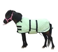 Leberna Tapis d'hiver pour poulain et mini cheval - Couverture 300D respirante pour cheval de sevrage miniature avec bande ventrale (garnissage 150 g) (vert gazon, taille L (1,9 m à 1,2 m)