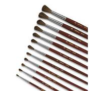 Lebez Pony Hair Brush round tip no. 8 set 12 pieces for fine arts