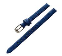 LEBINA Accessoires de Montre Bracelet de Montre Vintage pour Femme et fille Bracelet en cuir 8mm 10mm Boucle Ardillon en or Rose, Bleu argenté, 8mm