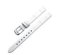LEBINA Accessoires de Montre Bracelet de Montre Vintage pour Femme et fille Bracelet en cuir 8mm 10mm Boucle Ardillon en or Rose, Argent Blanc, 10mm