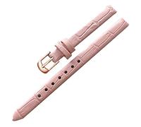 LEBINA Accessoires de Montre Bracelet de Montre Vintage pour Femme et fille Bracelet en cuir 8mm 10mm Boucle Ardillon en or Rose, Rose, 8mm