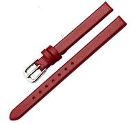 LEBINA Bracelet de Montre en cuir Souple Bracelet de Montre pour Femme 6mm 8mm 10mm 12mm Bracelet pour Femme Petit Bracelet de Montre en cuir, Rouge, 10mm