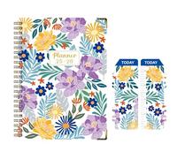 LEBKFT Agenda académique 2026 semainier pour enseignant et étudiant - Format A5 - Avec reliure à double spirale et marque-page (blanc jaunâtre)