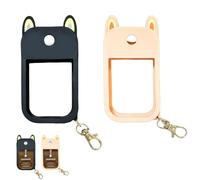 LEBKFT Lot de 2 coques de protection en silicone avec porte-clés, compatibles avec les sprays désinfectants pour les mains Touchland Spray 30 ml Accessoires de savon liquide portable (beige et noir)