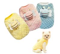 LEBKFT Lot de 3 pulls doux et chauds pour petits chiens, chiots ou chatons avec motif d'abeille - Vêtements pour animaux domestiques de petite taille - Chihuahua, Yorkshire, tasse de thé, mini