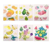 LEBKFT Lot de 6 torchons suédois réutilisables, 100 % biodégradables et compostables avec motifs de fruits, de qualité alimentaire, sans plastique, durables pour écologistes (fruits)