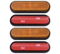 LEBOKJ Pack E4 Réflecteur Fourche Jaune Rectangulaire Autocollant Arrière Cat's Eye Moto Vélo