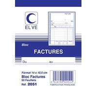 Lebon Et Vernay 2051 Bloc facture 50 feuillets simples 105 x 140 mm Lot de 20