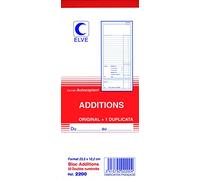ELVE Bloc autocopiant Additions numérotés - 50 feuillets dupli - 235 x 102 mm