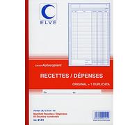 ELVE Manifold autocopiant "Recettes / D‚penses" ,50 feuillets Rouge G