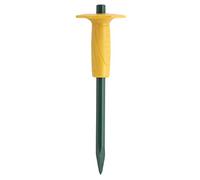 Leborgne Broche Réaffûtable 30 cm Vert Acier Forgé Collerette Pare-Coups | Acier forgé et trempé - Poignée caoutchouc antidérapante - Octogonale anti-roulement - Maçonnerie, pierre tendre