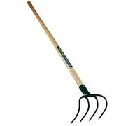Leborgne – Croc à fumier douille – 4 dents – Acier forgé trempé – Manche bois PEFC 130 cm