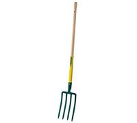 LEBORGNE Fourche à bêcher douille 4 dents 30cm avec manche pomme en bois certifié PEFC 100%