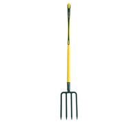 Leborgne, Fourche à Bêcher, 4 dents, Manche Tri-Matière, Tête Acier Forgé et Trempé, Idéal pour les sols lourds et caillouteux, Manche de 100 cm, Acier forgé et trempé/Fibres de verre