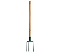 Leborgne, Fourche à Bêcher Dame, 4 dents, Léger, Manche Bois, Tête Acier Forgé et Trempé, Fourche à bêcher légère, Manche de 100 cm en bois certifié 100% PEFC, Assemblé en France