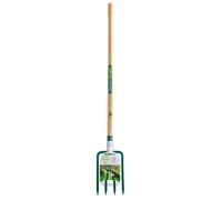 LEBORGNE Fourche à bêcher douille 4 dents 30cm avec manche pomme en bois certifié PEFC 100%