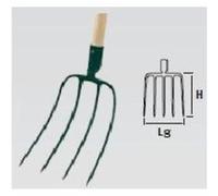 Leborgne Fourche à fumier 4 dents - douille 22 cm pour manche 38 mm - sans manche