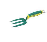 Leborgne, Fourche à Main Bi-Matière 30 cm Duopro, Outil de Jardinage Ergonomique en Acier Inoxydable et Plastique Antidérapant, Idéal pour Bêchage, Désherbage et Entretien des Plantes, Noir/Rouge