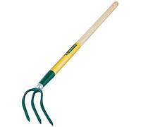 Leborgne, Griffe à Rosier, 3 dents, Tête Acier, Lame totalement trempée, Emmanchage douille tubulaire, Manche extra-long de 150 cm, Coté arrière pour couper, Outil tirant-poussant articulé