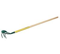 Leborgne, Griffe Piocheuse 3 dents Spatulées Avec Grattoir Manche Bois Certifié PEFC 100%, Manche extra-long, Grattoir intégré, dents spatulées pour améliorer le rendement, Manche percé