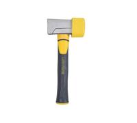 Leborgne Massette Paveur Nanovib 1,2 kg Jaune avec Embout Caoutchouc 26 cm | Manche anti-vibrations tri-matière - Pose de pavés sans abîmer - Acier forgé - Fabriquée en France