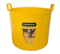 Leborgne Panier de Jardin Souple 40 L Jaune Polymère Gradué Recyclé | Transport de récoltes, compost, plants, outils et déchets verts - Poignées souples - Manipulation à une main - France