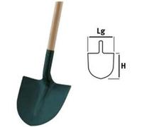Leborgne - Pelle ronde tôle - Tête acier trempé résistante à l'usure - Ø 25 cm - Sans manche