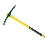 LEBORGNE - Pioche Italie Douille Ovale 1,5 kg Novagrip - Pour Terrassement - Acier Forgé Trempé - Panne 6 cm - Pointe "Diamant" - Manche Bois Ergonomique