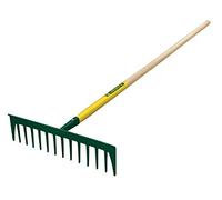 Leborgne, Rateau Batipro 14 dents Droites Manche Bois 150 cm Certifié PEFC 100%, deux en un, 1 Côté râteau pour ratisser, 1 côté réglette pour niveler, Ergonomie: manche extra long de 150 cm