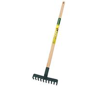 Leborgne, Râteau de Jardinage pour Enfant, Longueur 70 cm, Tête en Plastique Durable, Manche en Bois PEFC, Couleur Aléatoire (Jaune ou Vert), Idéal pour Initier Les Petits au Jardinage