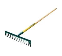 Leborgne Râteau Duopro 14 Dents Courbes 40 cm sans Manche Acier Trempé | Ratisser, niveler, épandre sable, gravier, terre - Peigne trempé, dents latérales renforcées - Douille tubulaire