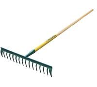 Leborgne, Râteau Duopro 16 Dents Courbes, Manche en Bois Certifié PEFC 100%, Outil de Jardinage Idéal pour Entretien des Pelouses et Jardins, Taille Pratique et Ergonomique pour un Confort Optimal