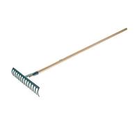 LEBORGNE - Râteau Forgé 16 Dents Courbées Manche Bois - Certifié PEFC 100% Idéal Pour Terrassement Et Jardinage - Résistant Ergonomique Pour Professionnels Et Particuliers - 150 cm