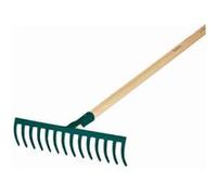 Leborgne, Râteau Forgé 16 dents Courbes Manche Bois Certifié PEFC 100%, dents et peigne en acier forgé et trempé, Idéal pour ramasser les débris et les cailloux, manche extra long de 150 cm