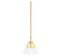 Leborgne, Râteau Multiservices Fil Rond 20 dents Manche Bois Certifié PEFC 100%, Manche extra long de 150 cm, dents robustes en acier renforcées, Fabriqué en France