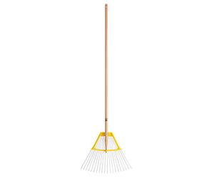 Leborgne, Râteau Multiservices Fil Rond 20 dents Manche Bois Certifié PEFC 100%, Manche extra long de 150 cm, dents robustes en acier renforcées, Fabriqué en France