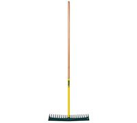 Leborgne, Râteau Polymère 60 dents Duopro, Bois certifié 100% PEFC, Réglette angulée, dents latérales renforcées, Douille conique, Manche bois PEFC grande longueur (180 cm), Fabriqué en France