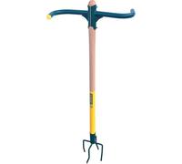 Leborgne Rotogrif NaturOvert Griffe Rotative 4 Dents Acier Vert Bois PEFC | Ameublir, aérer et décompacter sans retourner la terre - Posture debout - Guidon ergonomique en S - 124 cm