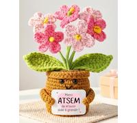 Leboria Cadeau Atsem Maternelle, Merci Atsem Cadeaux Fleurs Crocheted et Pot Souriant, Cadeau Maitresse Fin D'année pour Cadeaux Anniversaire Enseignants Fin d'Année Rentrée Remerciement